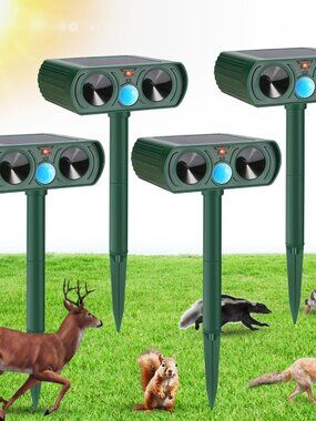 Solar Ultrasonic Animal Repellent Outdoor Deer Repellent Devices Motion Detectio